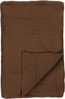 Marc O Polo Strick Dekokissen Plaid Nordic Knit toffee brown | Plaid 130x170 cm