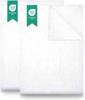 2er Pack Betttuch/Bettlaken/Haustuch 250x150 cm Doppelpack weiß von Green Mark Textilien® 100% Baumwolle