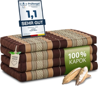 Klappmatratze Faltmatratze 80 cm (Classic) - 200x80x8cm, livasia, 8 cm hoch, Kapok, vegan, handgefertigt