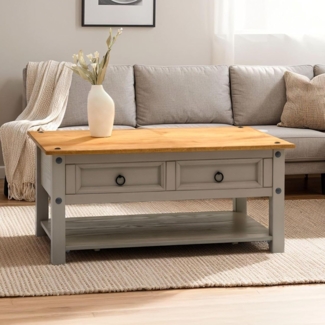 IDIMEX Couchtisch RAMON, Couchtisch aus Holz mit Stauraum Wohnzimmertisch grau/braun