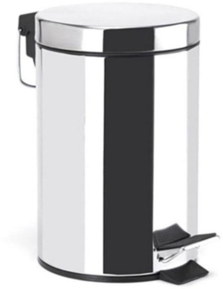MSV Kosmetikeimer Silber glänzend Mülleimer Treteimer Abfalleimer - 3 Liter ? mit Herausnehmbaren Inneneimer