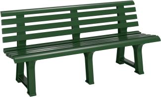 Casaria® Gartenbank Orchidea Wetterfest 240kg Belastbar Rückenlehne ergonomisch Garten Balkon Bank Kunststoff Sitzbank 145x49x74cm 3-Sitzer Grün