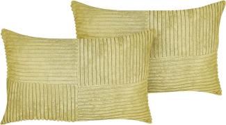 Kissen 2er Set MILLET, Olivgrün, 47 x 27 cm