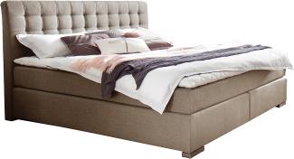 Boxspringbett Lenno - Stoffbezug Beige H2 & H3 200x200 cm