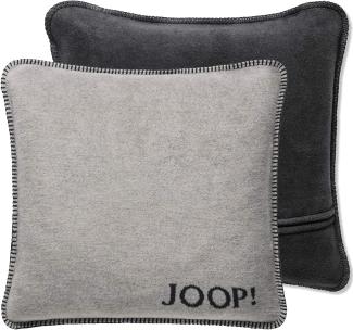 JOOP Uni Kissen Doubleface|50x50 cm Dekokissen gefüllt| Ash-AnthrazitJOOP Uni Kissen Doubleface