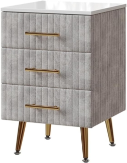 Vicco Nachtschrank Velia, Grau, 41 x 62 cm mit 3 Schubladen