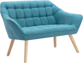 Vente-unique - Sofa 2-Sitzer - Stoff - Blau - CASERTA
