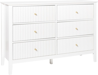 Kommode mit 6 Schubladen ASSISI Holzwerkstoff 80 cm Weiß