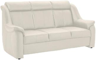 Cavadore 3-Sitzer Beata / 3er Ledercouch im modernen Design / 188 x 98 x 92 / Echtleder Weiß