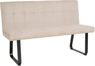 riess-ambiente Sitzbank MODENA 140cm beige / schwarz - Strukturstoff, Metallbeine, Rückenlehne (Einzelartikel, 1-St), Polsterbank mit Ziersteppung - ideal f. Küche, Wohn-, Esszimmer & Flur