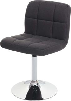 Esszimmerstuhl Kavala, Küchenstuhl Stuhl, drehbar MVG-zertifiziert ~ Stoff/Textil dunkelgrau, Chromfuß