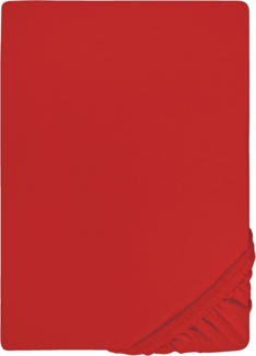 biberna Feinjersey-Spannbetttuch, 100 % Baumwolle, rot, 1x 180x200 cm - 200x200 cm