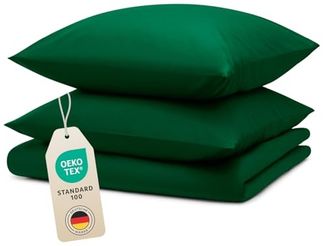Blumtal Bettwäsche, 15 - Dunkelgrün, 155x200cm + 2x 40x80cm