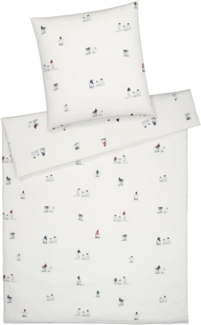 elegante Soft-Flanell Bettwäsche Pinguin Party schneeweiß|Kissenbezug einzeln 40x80 cmelegante Soft-Flanell Bettwäsche Pinguin Party schneeweiß