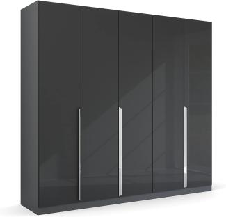 Kleiderschrank Drehtürenschrank Glamour | 5-türig | effektgrau Hochglanz / grau metallic 226x210