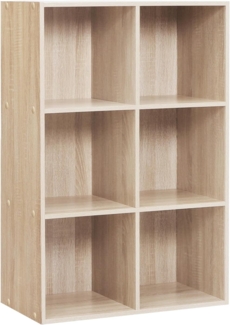 WOLTU Bücherregal Bücherschrank Standregal Würfelregal Aufbewahrungregal Raumteiler Büroregal Aktenschrank 6 Fächer 29 x 89 x 59,6 cm(BxHxL) SK002hei3