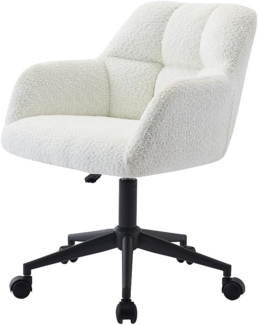 Vente-unique - Bürostuhl höhenverstellbar - Samt - Weiß & Schwarz - PEGA von Pascal Morabito