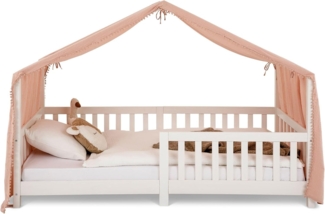 IDIMEX Betthimmel LIAN, Betthimmel Kinder aus Musselin mit Pompons rosa