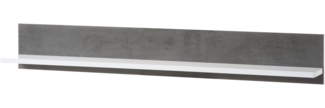 Wandboard Briard in weiß Hochglanz und grau Stone 150 cm