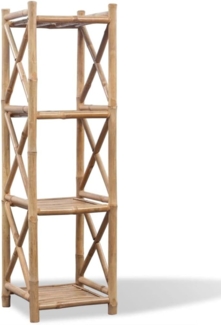 vidaXL Standregal mit 4 Böden Quadratisch Bambus 242492