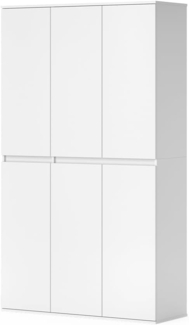 Vicco Kleiderschrank Claus, Weiß, 111 x 191.5 cm mit 6 Türen