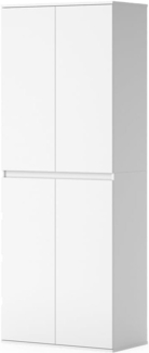 Vicco Kleiderschrank Claus, Weiß, 74 x 191.5 cm mit 4 Türen