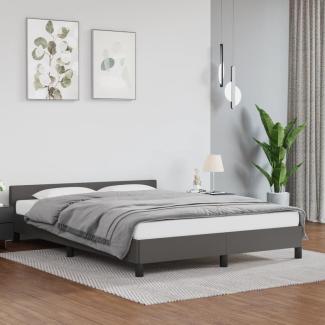 vidaXL Bettgestell mit Kopfteil ohne Matratze Grau 140x190 cm 347499