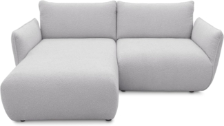 DOMO. collection Ecksofa 800 022, kleines Modulsofa in L-Form mit Taschenfederkern und attraktiver Biese-Naht, Sofa, Polsterecke, Eckcouch 194 x 168 x 79 cm (BxTxH), hellgrau