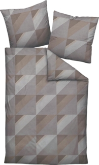 Janine J.D. Mako-Satin Bettwäsche 135x200 Rauten Dreieck taupe braun 87065-07