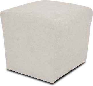 DOMO Collection Bob Hocker, Sitzhocker, Sitzwürfel, Fußhocker, beige, 46 x 46 x 43 cm