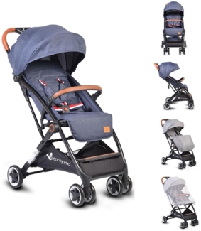 Cangaroo Kinderwagen Buggy Paris Kunstleder Aluminiumrahmen verstellbar klappbar in blau