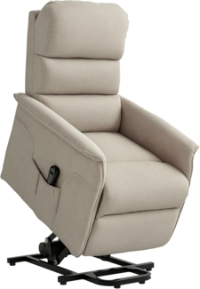 HOMCOM Relaxsessel Sessel mit Aufstehhilfe und Fußstütze (TV-Sessel, 1-St, Fernsehsessel), für Wohnzimmer, Beige