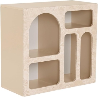 Vente-unique - Wandkonsole mit 5 Fächern - Marmor-Optik Beige - LUELA