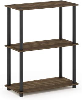 Furinno 3-Ebenen kompaktes Mehrzweck-Regal, holz, Columbia Walnut/Schwarz, 75. 18x59. 94x29. 46 cm