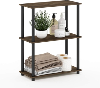 Furinno 3-Ebenen kompaktes Mehrzweck-Regal, holz, Columbia Walnut/Schwarz, 75. 18x59. 94x29. 46 cm