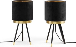 Tischlampe Goldamo Schwarz 23 x 46 cm 2er-Set Vicco