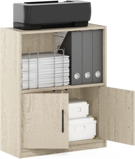 Furinno Grün Bücherregal mit 2 Ebenen, offenes Regal mit 2 Türen, Metropolitan Pine, 2-Tier