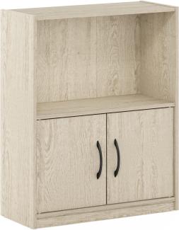 Furinno Grün Bücherregal mit 2 Ebenen, offenes Regal mit 2 Türen, Metropolitan Pine, 2-Tier
