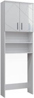 Vicco Waschmaschinenschrank Irma Weiß Hochglanz 64 x 191 cm Badezimmer