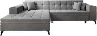 Designer Sofa Frida mit Schlaffunktion Samt Grau Links