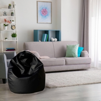 Talamo Italia - Sitzsack, einfarbig, schwarz, Maße 80 x 120 x 80 cm