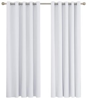 Deconovo Vorhänge Vorhang Blickdicht Verdunkelungsvorhang Kälteschutz Vorhang Blickdicht Vorhang, 229x168 cm(HöhexBreite), Silber Grau, 2er Set
