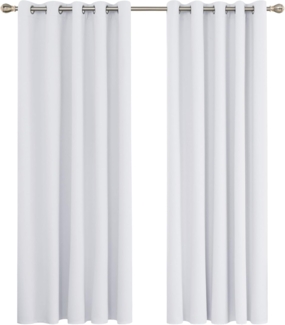 Deconovo Vorhänge Vorhang Blickdicht Verdunkelungsvorhang Kälteschutz Vorhang Blickdicht Vorhang, 229x168 cm(HöhexBreite), Silber Grau, 2er Set