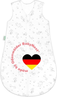 Odenwälder Jersey-Sommerschlafsack Animal Farm white Gr. 90, Weiß