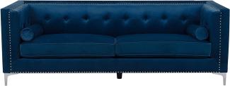 3-Sitzer Sofa Samtstoff marineblau AVALDSENES