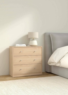 Dmora - Kommode Vivienne, Mehrzweckkommode, Schlafzimmerkommode, Schrank mit Schubladen, 72x30 h68 cm, Eiche