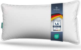 KNERST Kopfkissen Kopfkissen Nano Cloud Fill 100% Polyester, Füllung: NanoCloudFill Technologie – 100% Polyester, ergonomisches Schlafkissen ideal für jede Schlafposition, Kissen mit eleganter, weißer Biese