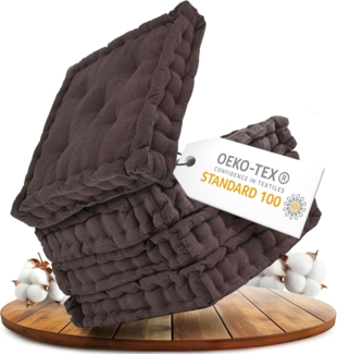 Gräfenstayn Sitzkissen 4er Set 40x40 cm mit 8 cm Polsterung aus 100 % Baumwolle -, robustes Sitzkissen für Indoor & Outdoor, bequemes Bodenkissen