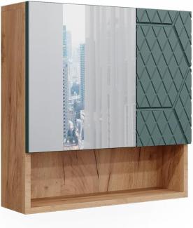 Vicco Badspiegelschrank Irma Eiche Grün 54 x 55 cm Badezimmer