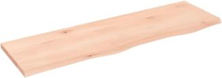 vidaXL Wandregal 100x30x2 cm Massivholz Eiche Unbehandelt 363560